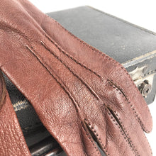 Load image into Gallery viewer, Original 1940s 1950s Soft Brown Leather Gloves with Button Closure - Size 7 or 7.5
