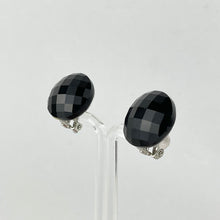 Load image into Gallery viewer, Vintage 1950's Faceted Black Glass Clip-on Earrings