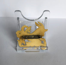 Load image into Gallery viewer, Vintage Early Plastic Capricorn Star Sign Brooch