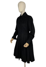 Load image into Gallery viewer, Original 1940's Black Wool Fit and Flair Princess Coat by Pober of New York - Bust 34"