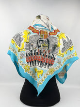 Load image into Gallery viewer, Original 1953 Queen Elizabeth II Coronation Commemorative Scarf with QEII Portrait in Centre.