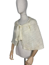 Load image into Gallery viewer, Original 1930's 1940's Hand Knitted Bed Cape in Cream Wool - Bust 34 36