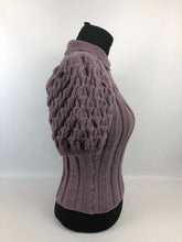 Load image into Gallery viewer, Reproduction 1940s Rib and Cable Knit Jumper in Pure Merino - B34 36 38