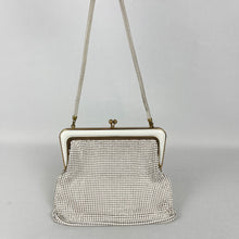 Load image into Gallery viewer, Original Vintage Cream Metal Chain Link Bag with Gold Tone Frame