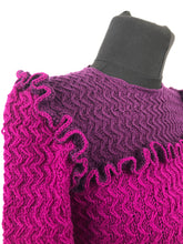 Load image into Gallery viewer, 1940s Reproduction Long Sleeved Jumper in Dark Plum and Magenta - Bust 33 34