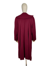 Load image into Gallery viewer, 1940s Rich Red Gaberdine Coat with Pockets - Shawl Collar - Great Swing Coat - Bust 38 40 42 *