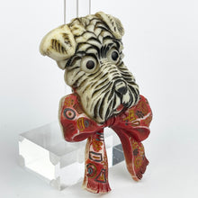 Load image into Gallery viewer, Charming Original 1930's or 1940's Celluloid Scottie Dog Head Brooch with Large Bow at Neck and Moveable Eyes