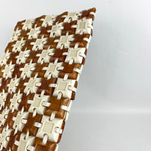 Load image into Gallery viewer, Original 1940's Two-Tone Clutch Bag in Brown and Cream - Plastiflex Style Tiles - Wounded