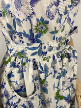 Load image into Gallery viewer, Original 1940s Blue and Green Floral Cotton Dress by Swirl Reg'd - Bust 36 38