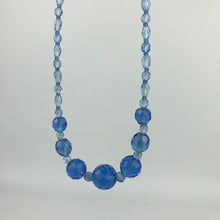Load image into Gallery viewer, Original 1940s 1950s Blue Faceted Glass Graduated Bead Necklace