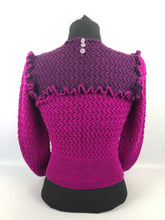Load image into Gallery viewer, 1940s Reproduction Long Sleeved Jumper in Dark Plum and Magenta - Bust 33 34