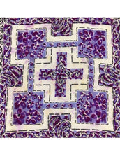 Load image into Gallery viewer, Original1940's Purple, Pink and Black Silk Crepe Hanky - FREE UK P&P