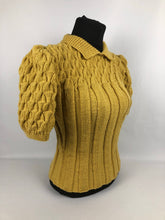 Load image into Gallery viewer, Reproduction 1940s Rib and Cable Knit Jumper - B36 40