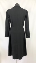 Load image into Gallery viewer, 1930s 1940s Black Wool Pleated Dress with Ruffle Trim - Bust 36