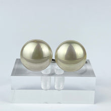 Load image into Gallery viewer, Vintage Faux Pearl Classic Button Earrings on Silver Screw Backs