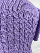 Load image into Gallery viewer, 1940's Reproduction Twisted Cable and Rib Jumper in Jacaranda - Bust 32 33 34