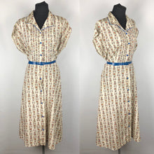 Load image into Gallery viewer, 1940s Volup Red, Blue, Yellow & Green Floral Fruits of the Loom  Roses Dress - B42