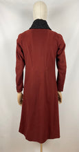 Load image into Gallery viewer, Original 1920s or 1930s Rust Coat with Real Astrakhan Fur Collar - Bust 33 34