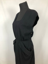 Load image into Gallery viewer, CC41 1940s Black Knitted Wiggle Dress by Jaeger - B34 35