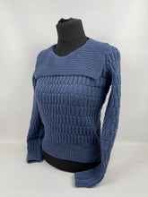 Load image into Gallery viewer, Reproduction 1930's Long Sleeved Jumper in RAF Blue Pure Wool - Bust 34 35 36