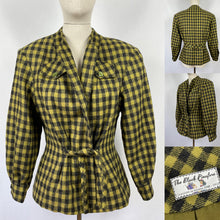Load image into Gallery viewer, Reproduction 1940s Green and Black Check Jacket - Bust 38 40 42