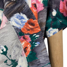 Load image into Gallery viewer, Original 1950's Grey Floral Crinkle Crepe Dress with Crossover Front - Bust 34 36 *