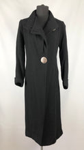 Load image into Gallery viewer, 1930s Black Boucle Wool Coat with Mother Of Pearl Buttons and Double Collar - Bust 36
