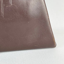 Load image into Gallery viewer, Original 1930s Chocolate Brown Leather Clutch Bag - Art Deco Design