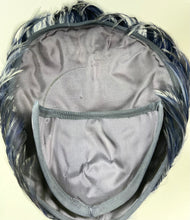 Load image into Gallery viewer, Original 1950's New Look Blue and Black Feather Hat - Beautifully Stylish Piece