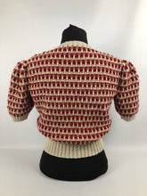Load image into Gallery viewer, Reproduction 1940s Waffle Stripe Jumper Knitted from a Wartime Pattern - B38 40 42