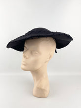 Load image into Gallery viewer, Fabulous 1950s New Look Black Hat with Net by Delmore