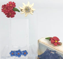 Load image into Gallery viewer, Original 1930s 1940s Swiss Floral Brooch Set