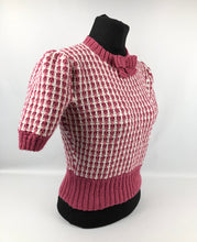 Load image into Gallery viewer, Reproduction 1940s Waffle Stripe Jumper Knitted from a Wartime Pattern - B 36 38 40