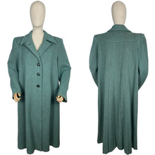 Load image into Gallery viewer, Original 1940’s CC41 True Volup Wartime Coat in Turquoise and Brown Tweed - Bust 44 46