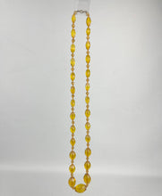 Load image into Gallery viewer, Original 1940s 1950s Amber Coloured Faceted Glass Graduated Bead Necklace