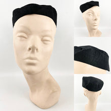 Load image into Gallery viewer, Original 1930s Seamed Grosgrain Evening Hat - Really Neat Little Piece