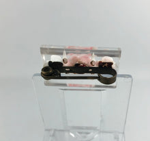 Load image into Gallery viewer, Original 1940s 1950s Rectangular Domed Reverse Carved Lucite Bar Brooch with Roses