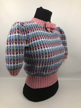 Load image into Gallery viewer, Reproduction 1940s Waffle Stripe Jumper Knitted from a Wartime Pattern - B38 40 42