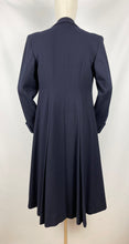 Load image into Gallery viewer, Original 1940s Blue Wool Coat with Fabulous Spiderweb Buttons - Bust 36 37 38