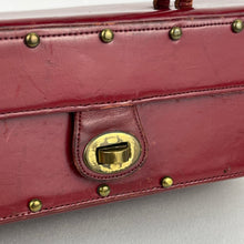 Load image into Gallery viewer, Fabulous Original 1950's Deep Red Studded Box Bag by Eros - Fabulous Vintage Bag *