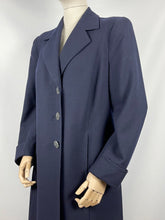 Load image into Gallery viewer, Original 1940s Blue Wool Coat with Fabulous Spiderweb Buttons - Bust 36 37 38