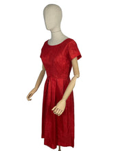 Load image into Gallery viewer, Fabulous Lipstick Red Vintage Lace Cocktail Dress with Front Bow - Bust 36