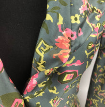 Load image into Gallery viewer, Original 1950's Vibrant Floral Pure Silk Jacket in Green, Pink and Chartreuse - Bust 38