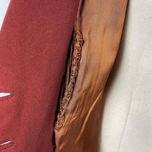 Load image into Gallery viewer, Original 1920s or 1930s Rust Coat with Real Astrakhan Fur Collar - Bust 33 34