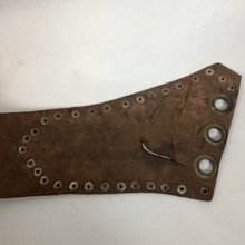 Load image into Gallery viewer, Original Vintage Brown Leather and Metal Laced Waist Cincher Belt - Steam Punk - Waist 27"