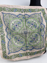 Load image into Gallery viewer, Vintage Italian Neckerchief in Pink, Green, White and Blue - Pretty Headscarf