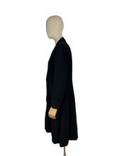 Load image into Gallery viewer, Original 1940's Inky Black Lightweight Wool Coat with Broad Shoulders - Bust 38 40 *