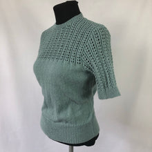 Load image into Gallery viewer, Reproduction 1940s Lace Jumper in Lovat Green - B34 36