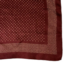 Load image into Gallery viewer, Original 1940's Rich Burgundy Silk Necktie with Cream Polka Dots - Vintage Pocket Square