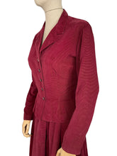 Load image into Gallery viewer, Original 1950's Horrockses Wine Coloured Needle Cord Suit - Bust 36 38